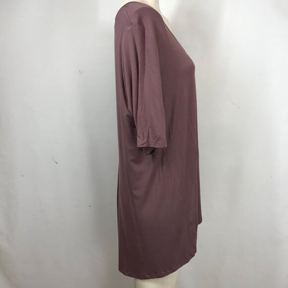 SUPER SOFT BY TORRID. WOMEN'S 1 - ROSE TAUPE TUNIC SUPER SOFT V-NECK HILO SHIRT - Picture 4 of 8